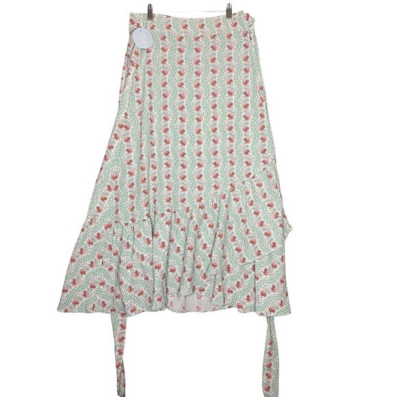 Hill House Womens The Mirabel Skirt Trailing Vine Multi Crepe Size Medium - Picture 2 of 9
